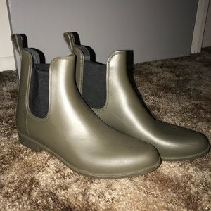 Olive Green Rain Booties size 11
